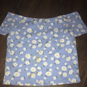 Blue off the shoulder top